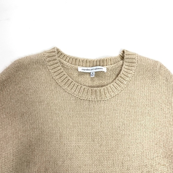 CUPCAKE and Cashmere Color Block Crew neck Chunky Sweater in Beige / Pink Size M - Picture 5 of 9